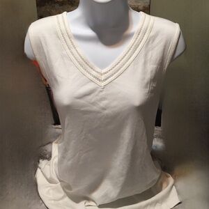Elegant Cream Sleeveless Top